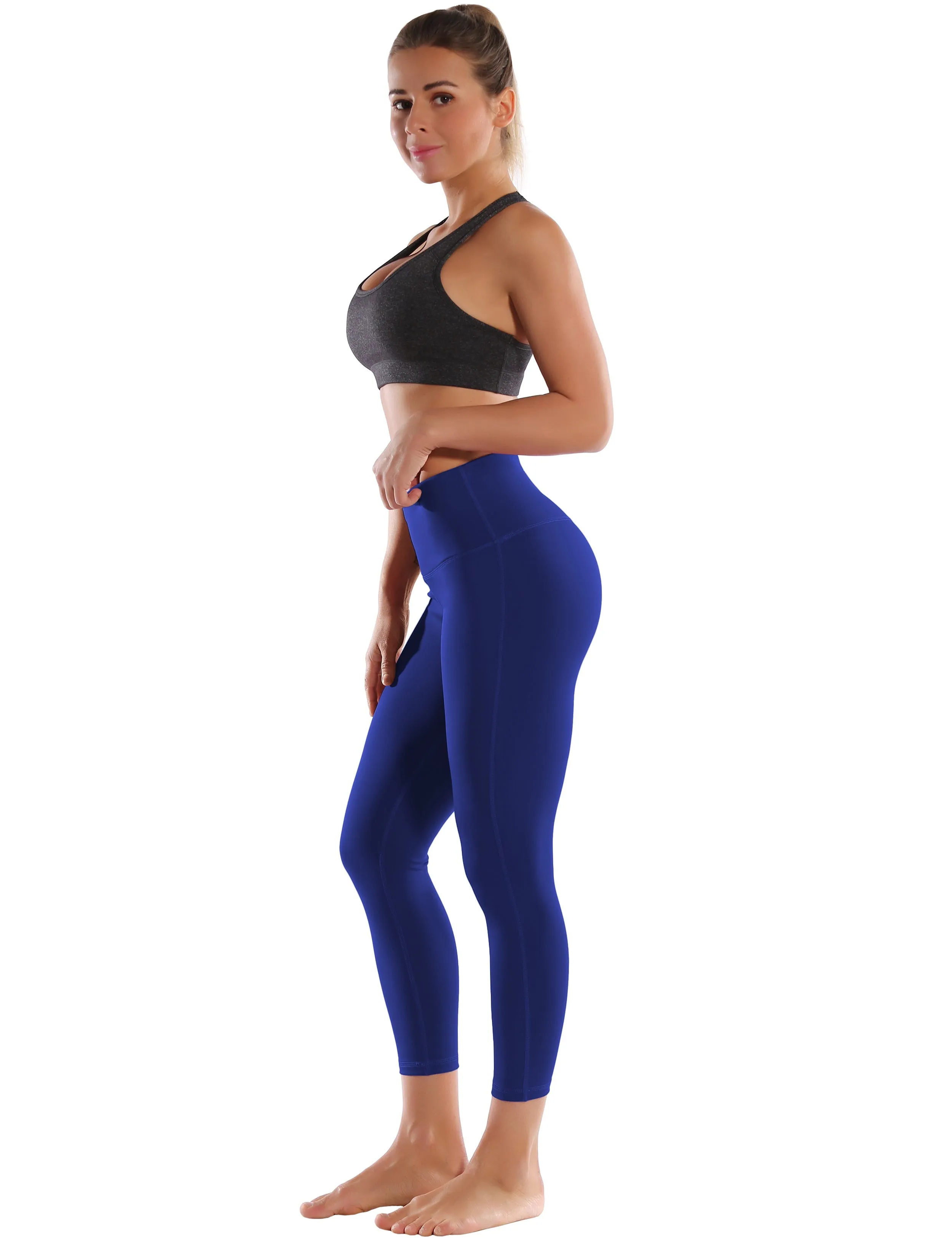22" High Waist Side Line Capris navy_Pilates