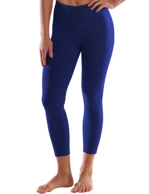 22" High Waist Side Line Capris navy_Pilates