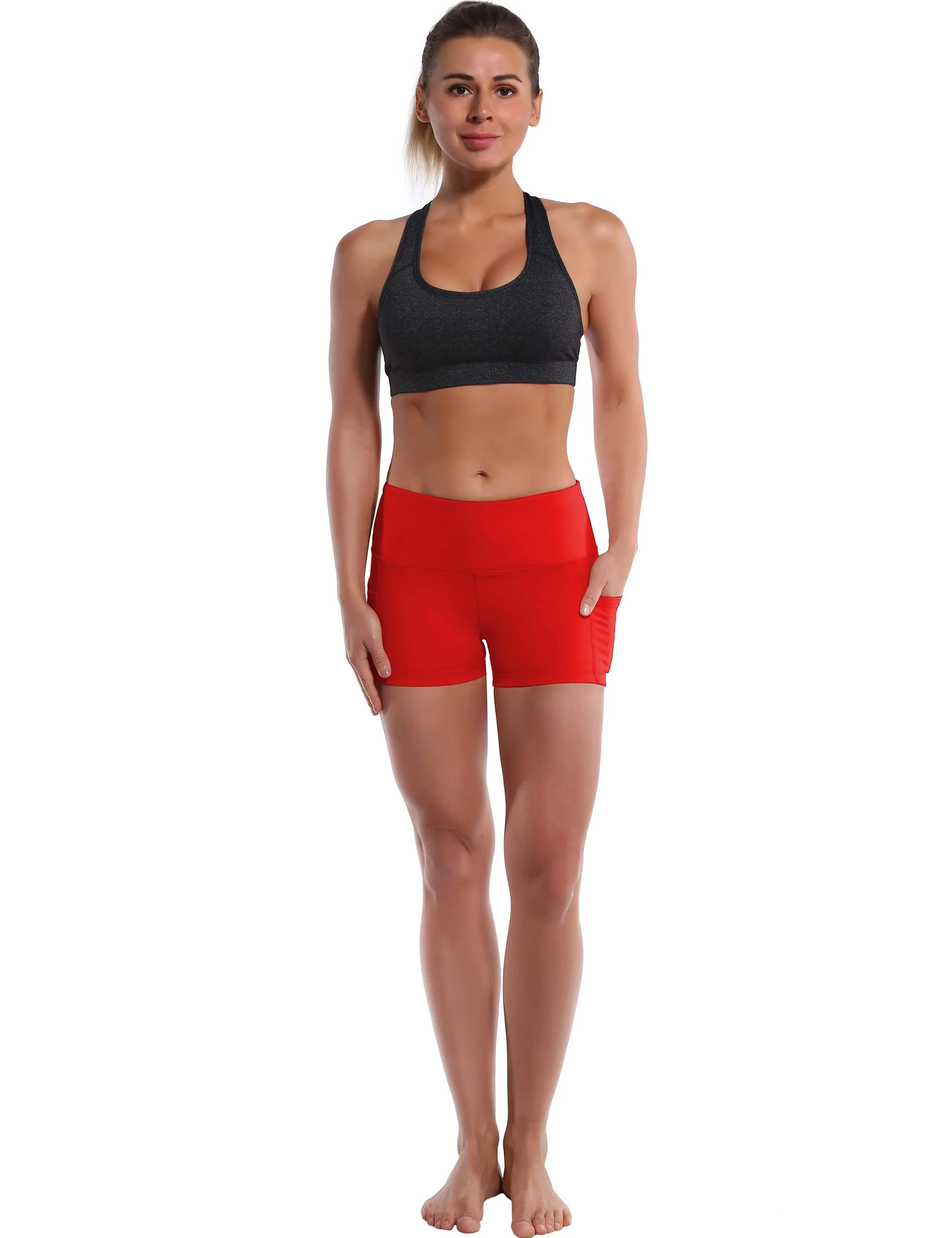 2.5" Side Pockets Pilates Shorts scarlet_Pilates