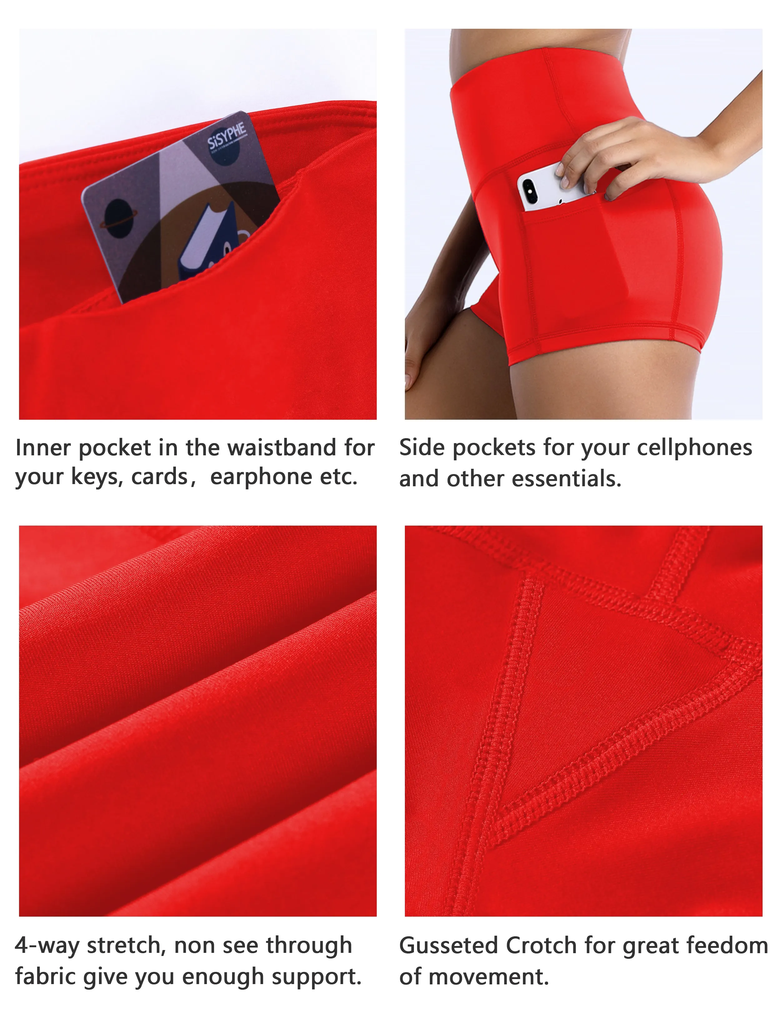 2.5" Side Pockets Pilates Shorts scarlet_Pilates
