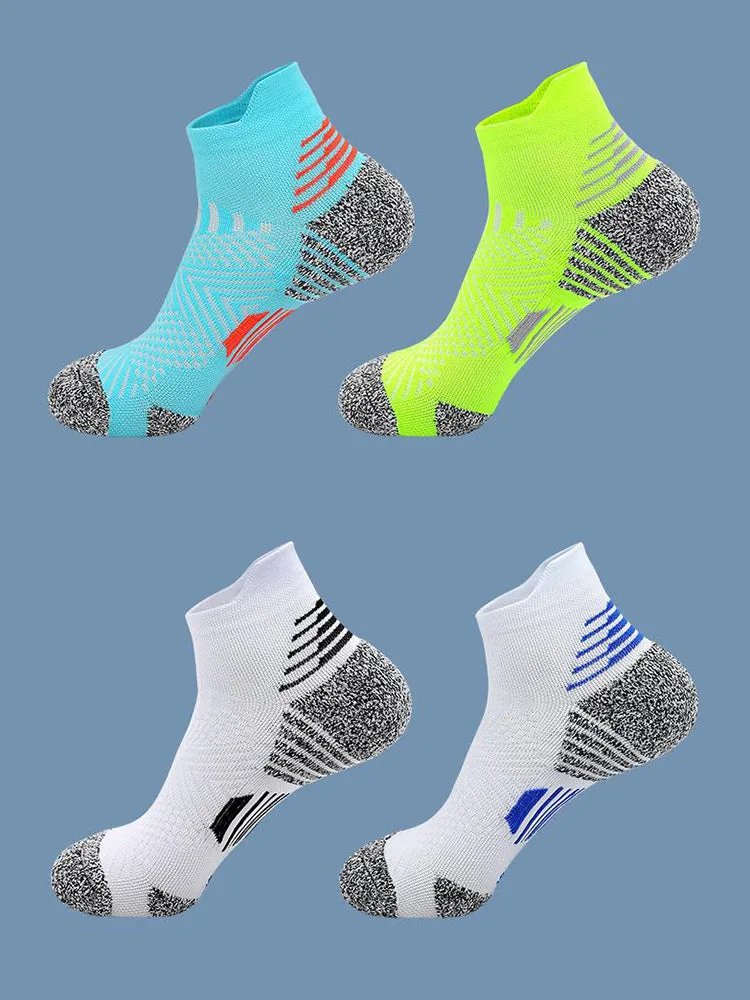 4 Pairs of Breathable and Quick-drying Professional Running Short Sports Socks