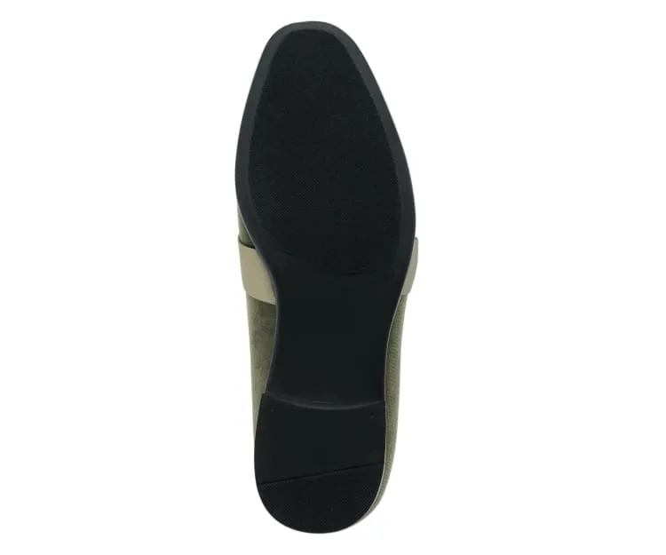 Amali Knight Olive Men’s Velvet Loafers