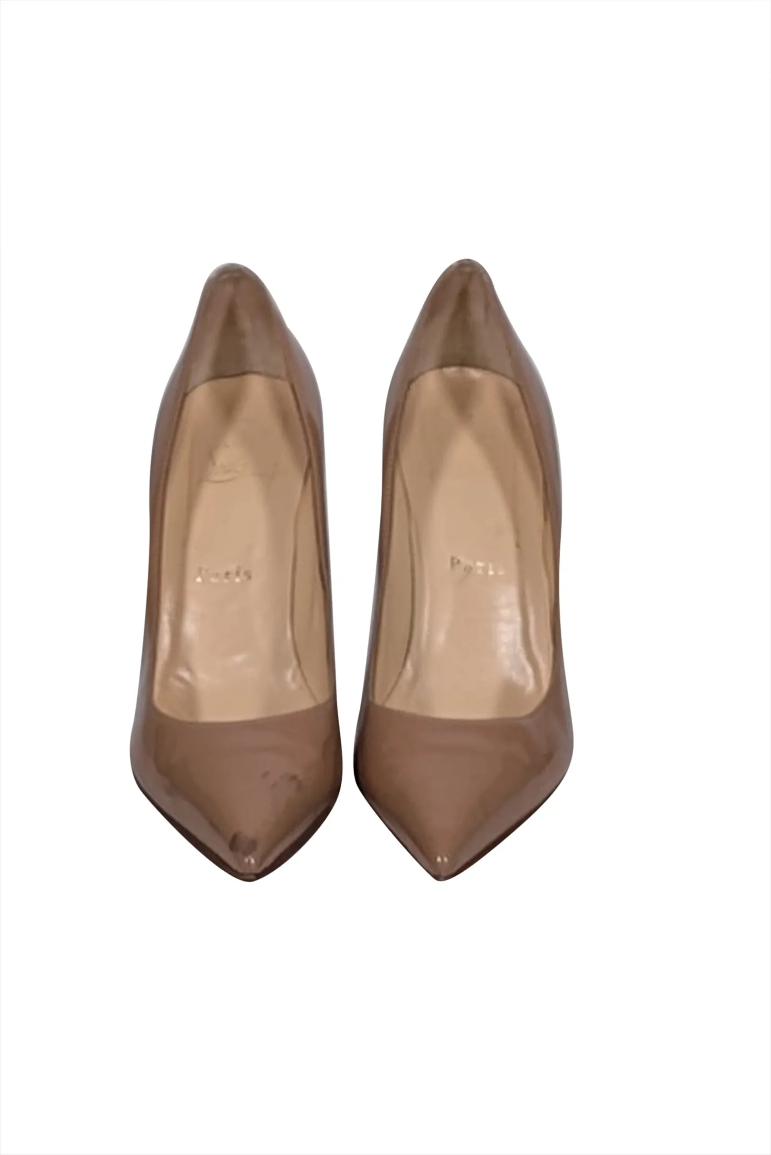 Christian Louboutin - Beige Patent Leather Basic Pumps Sz 6.5