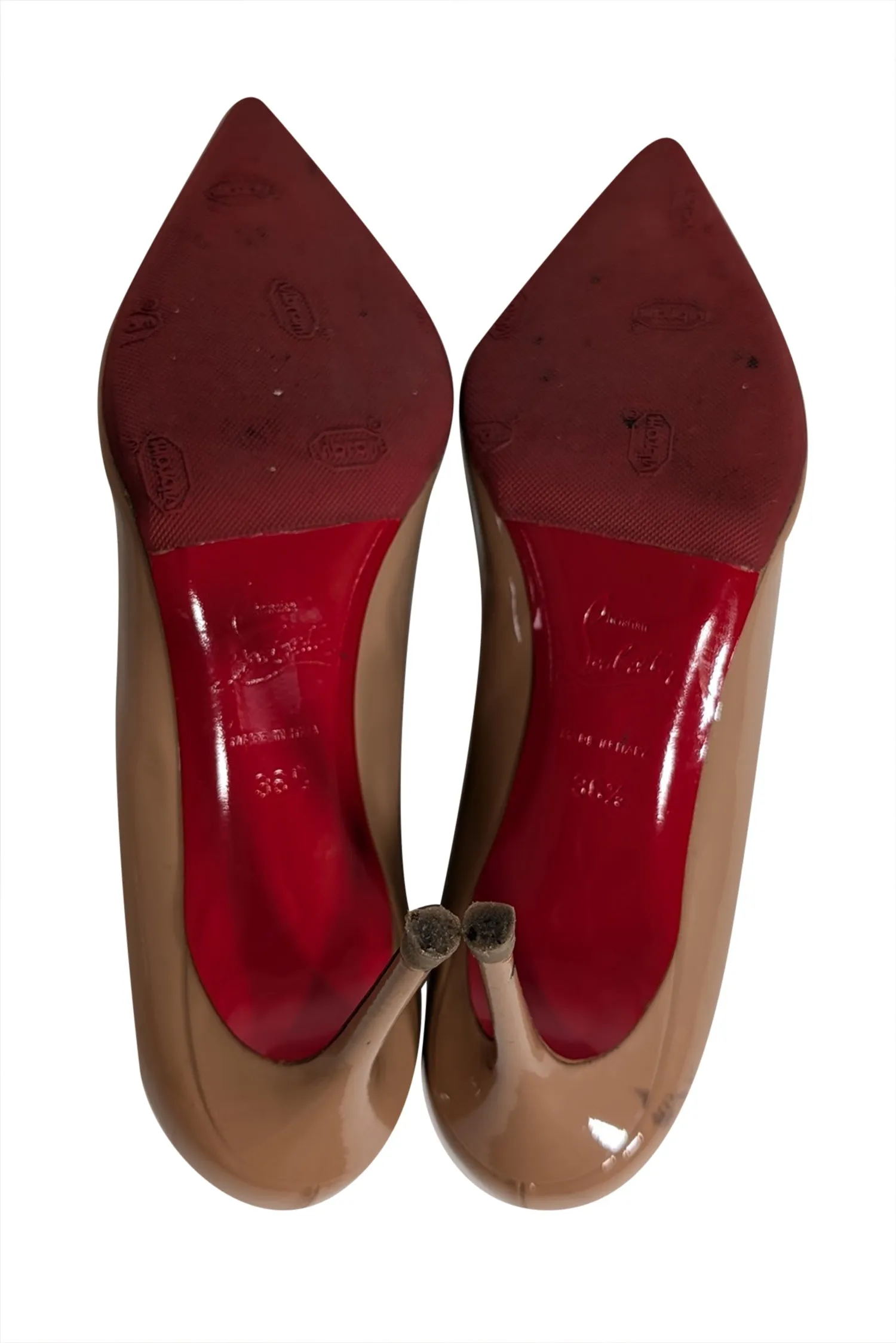 Christian Louboutin - Beige Patent Leather Basic Pumps Sz 6.5