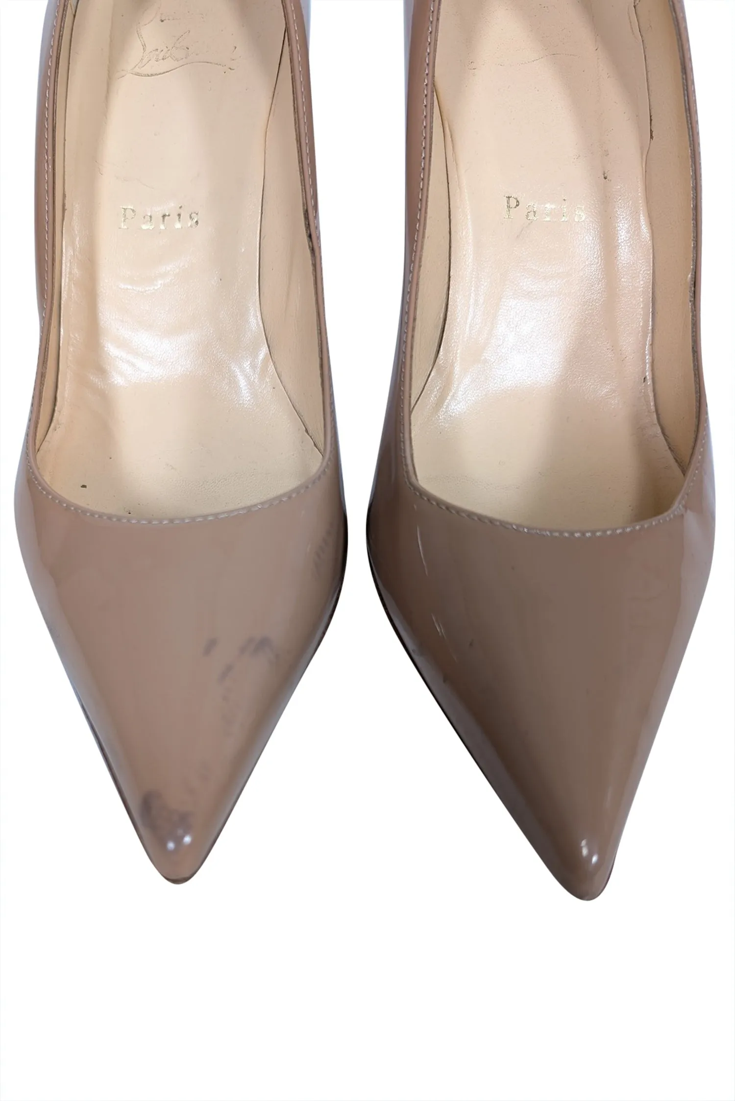 Christian Louboutin - Beige Patent Leather Basic Pumps Sz 6.5