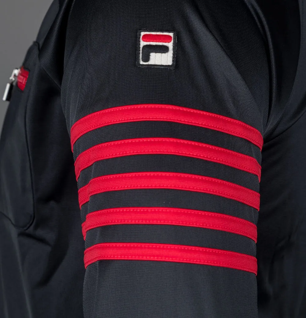 Fila Vintage Vann 5 Stripe Track Jacket Black