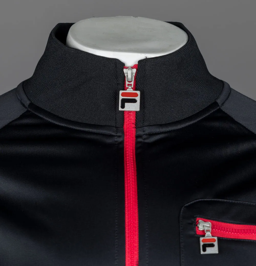 Fila Vintage Vann 5 Stripe Track Jacket Black