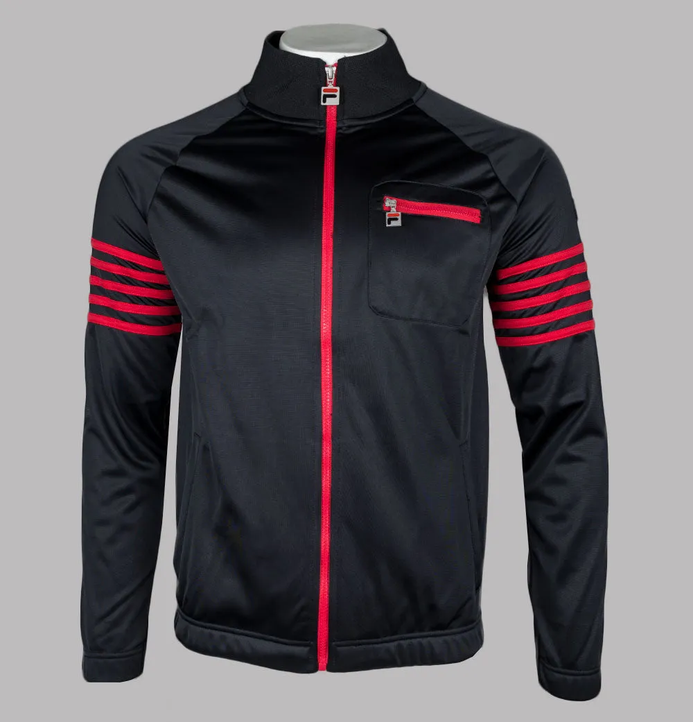 Fila Vintage Vann 5 Stripe Track Jacket Black