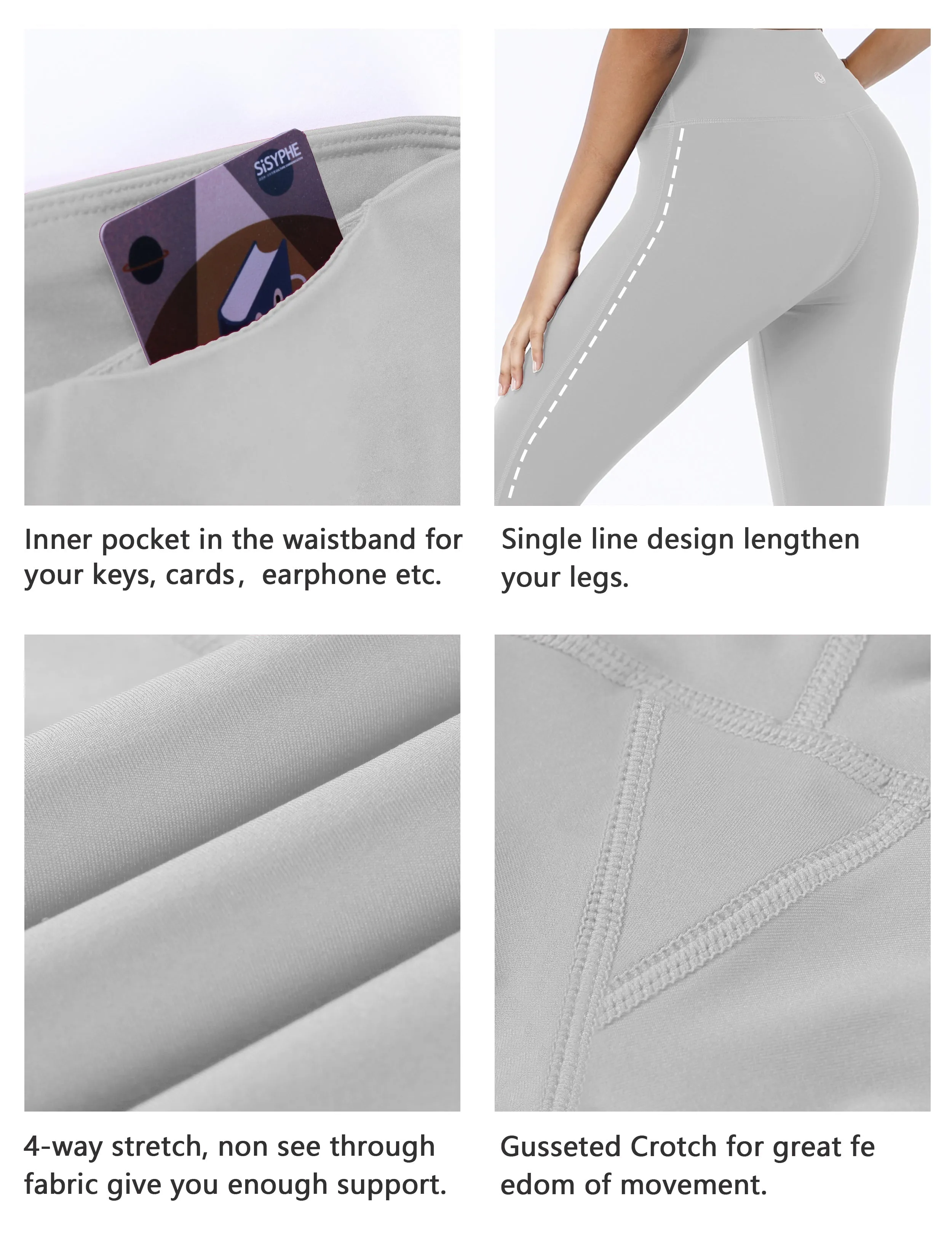 High Waist Side Line Pilates Pants lightgray_Pilates