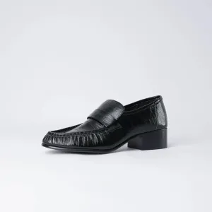 Jones Black Strip Leather Loafers