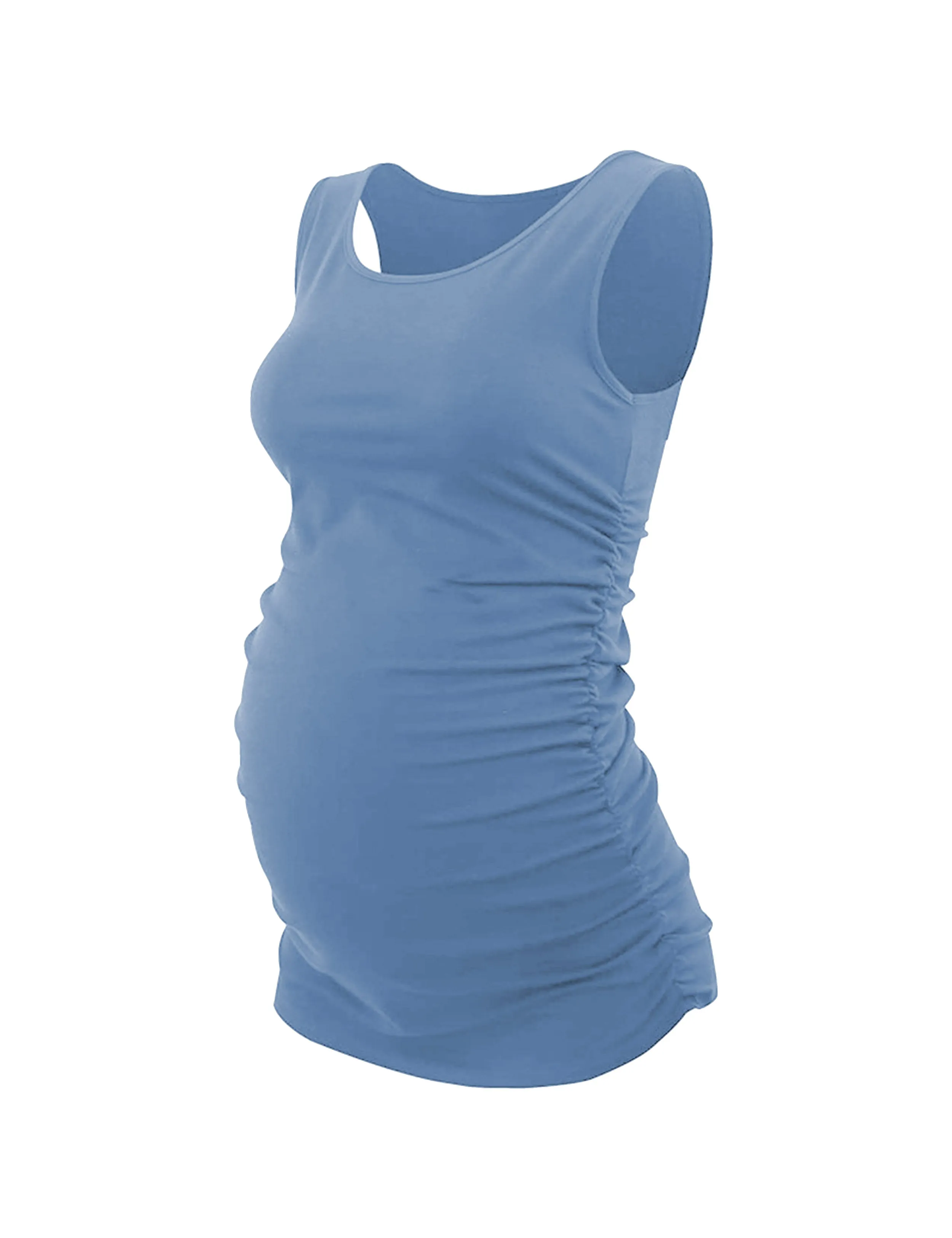 Maternity Side Shirred Tank Top electricblue_Pilates
