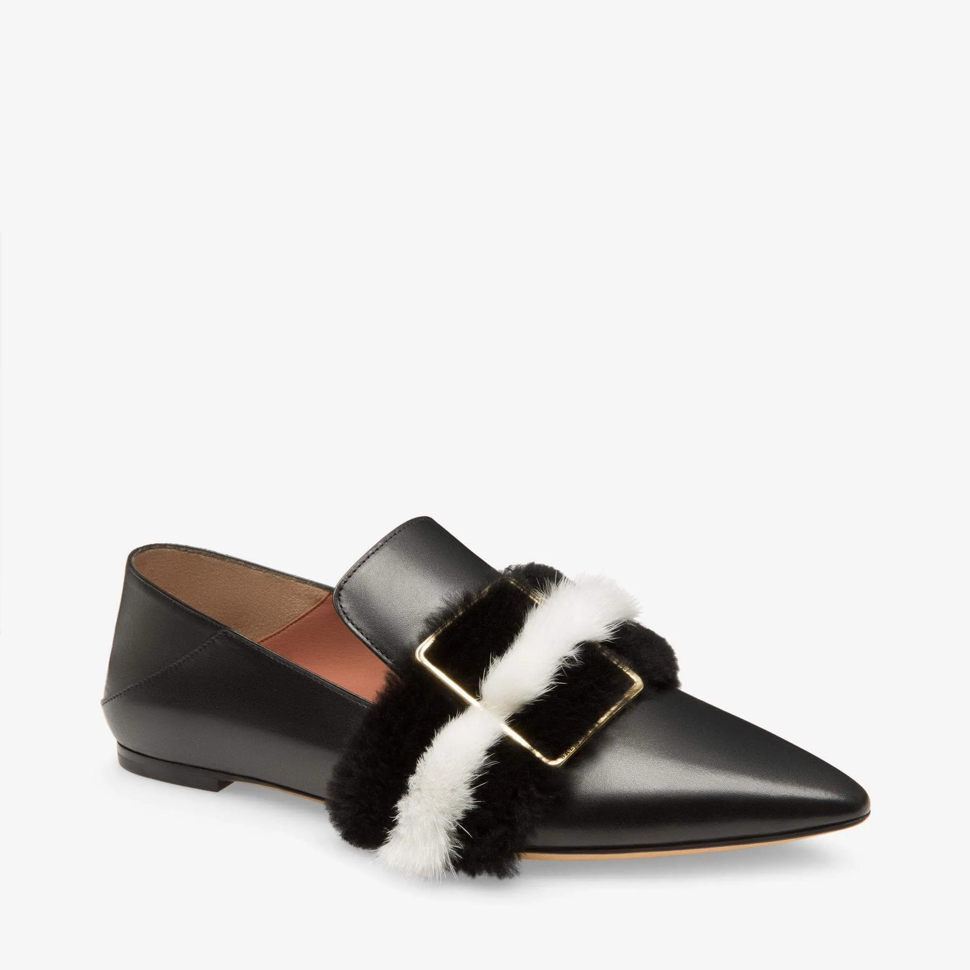 NEW Bally Hamelia Women's 6223321 Black Leather Flat Pumps US 6.5 MSRP $850