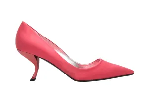 Pink Roger Vivier Satin Pointed-Toe Comma Heels Size 39