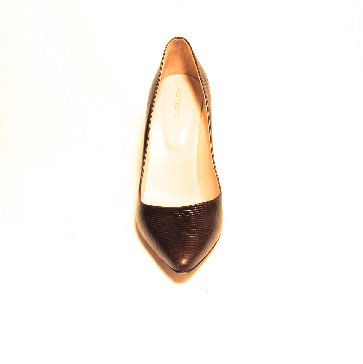 Sergio Rossi Women's Brown Pointed Toe Leather Stiletto Pumps