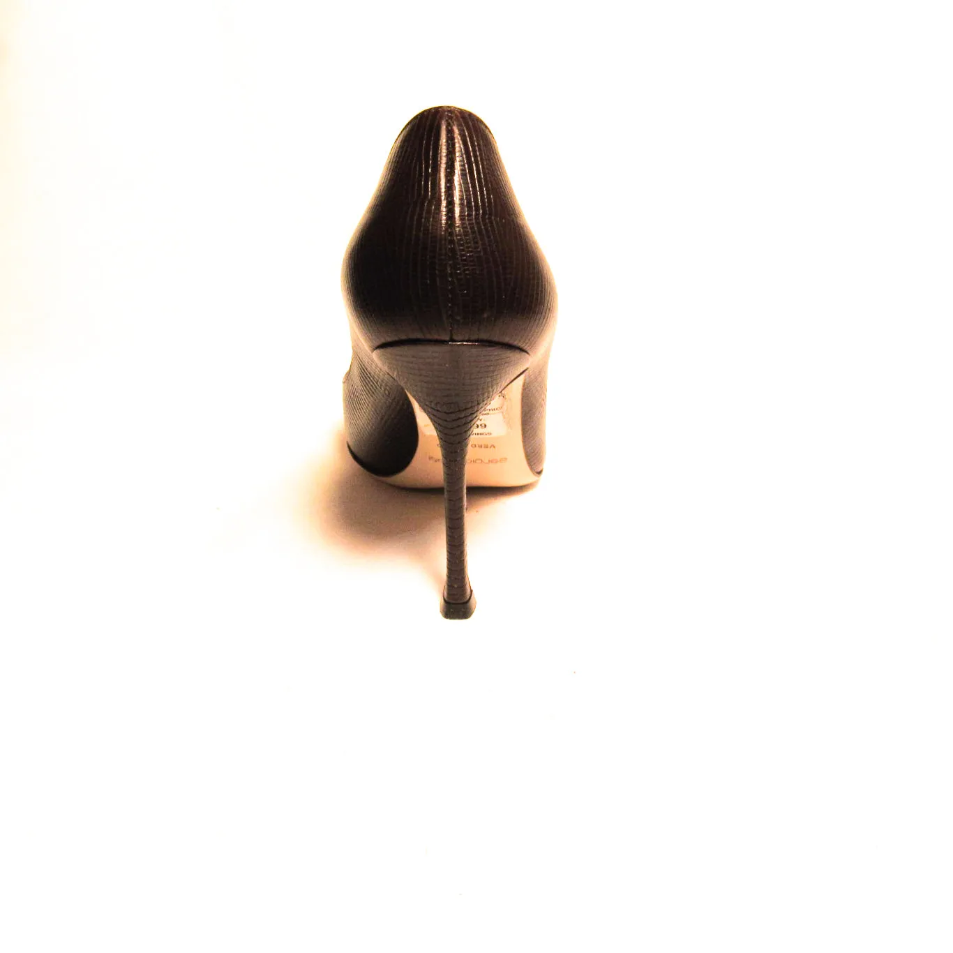 Sergio Rossi Women's Brown Pointed Toe Leather Stiletto Pumps